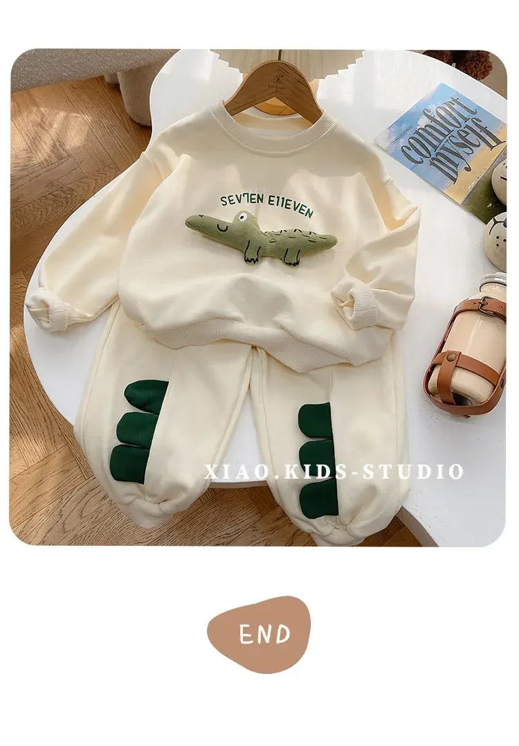 Dinosaur Hoodie and Pants Set for Toddler Boys & Girls