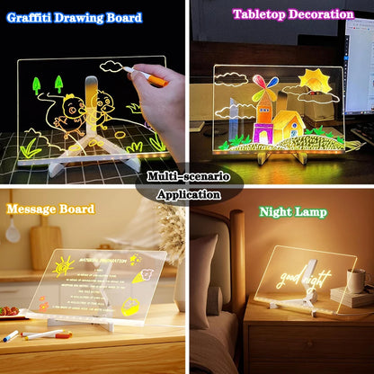 LED Light-Up Blackboard Drawing Board for Kids