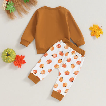 Halloween Toddler Sweatshirt and Pumpkin Pant Set