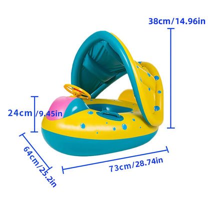 Inflatable Baby Seat with Sunshade for Pool Fun
