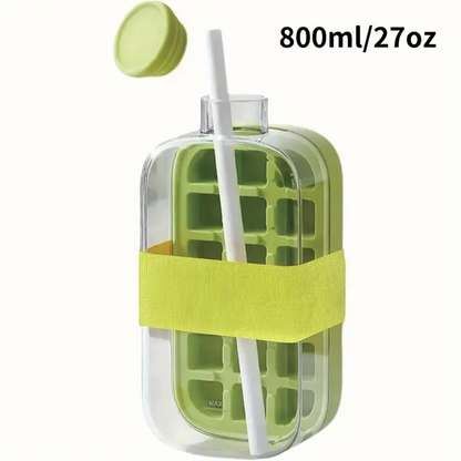 2-in-1 Ice Cube Bottle with Easy Press Release Tray