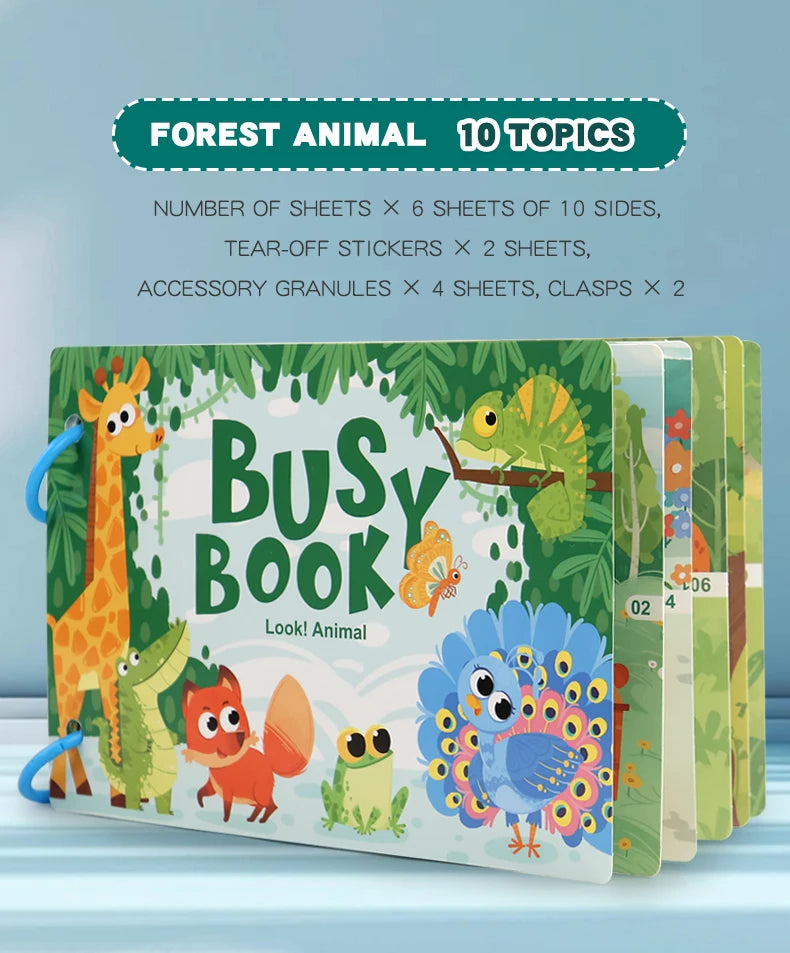 Montessori Busy Book for Early Learning in Children 1-3 Years