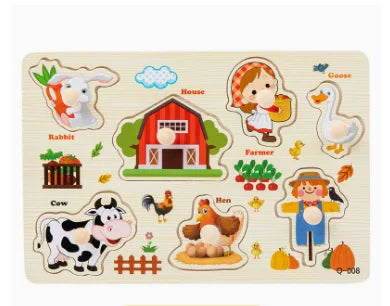 Wooden Montessori Puzzle Game for Toddler Fine Motor Skills