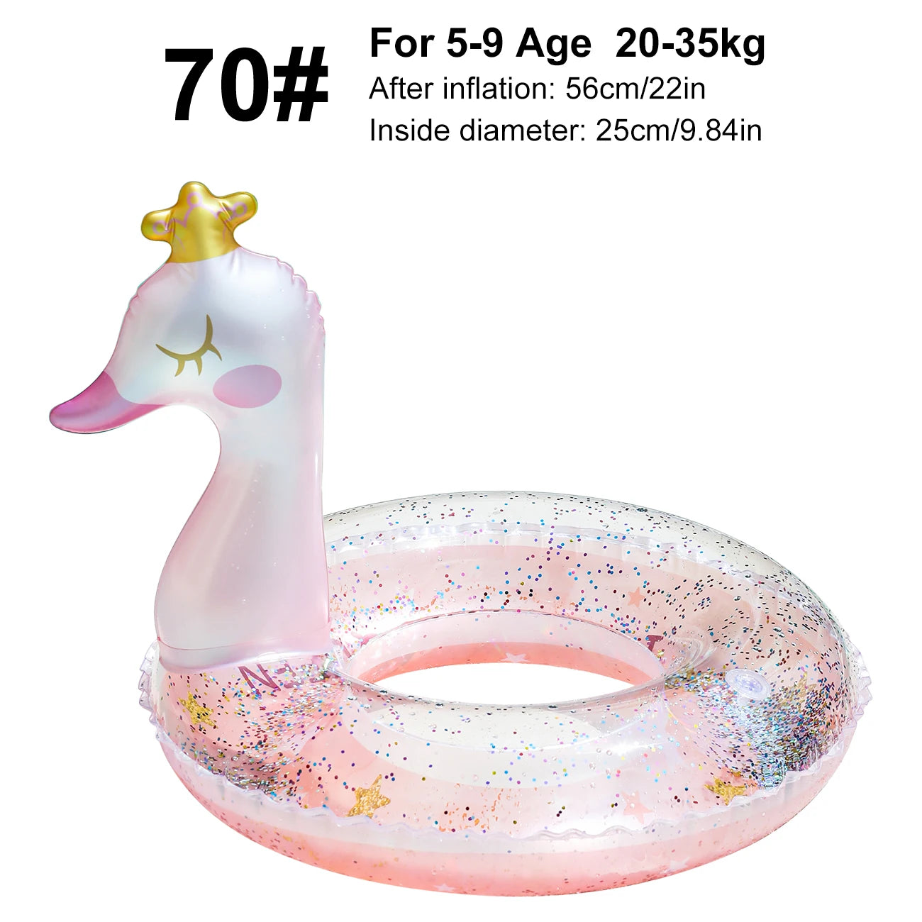 Crowned Swan Swim Ring for Pool and Beach Fun