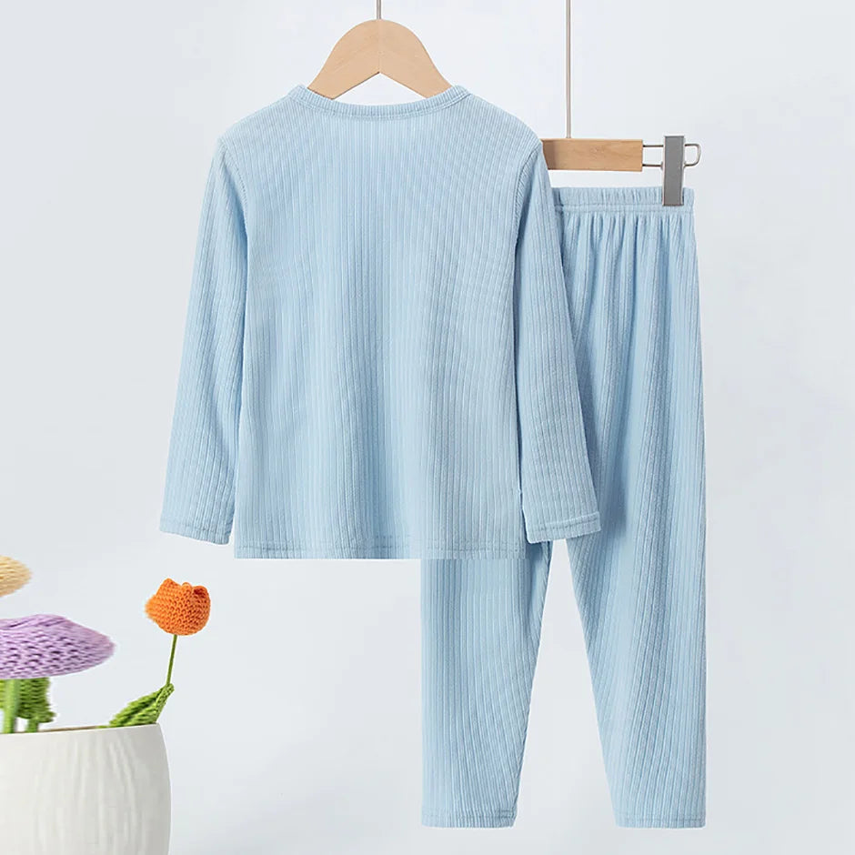 Children's 2-Piece Thermal Underwear Set for Fall/Winter