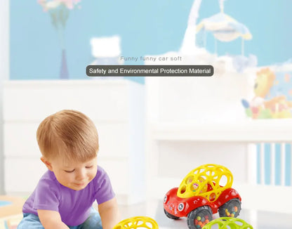 Soft Rubber Push and Go Cars for Infants 6-12 Months