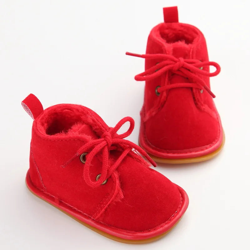 Red Baby Girl Bow Soft Sole Anti-Slip Walking Shoes