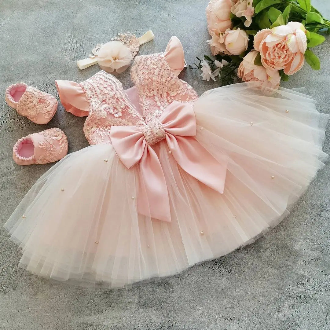 Toddler Girls Floral Embroidery Dress for Special Occasions