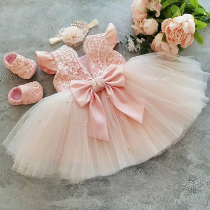 Toddler Girls Floral Embroidery Dress for Special Occasions