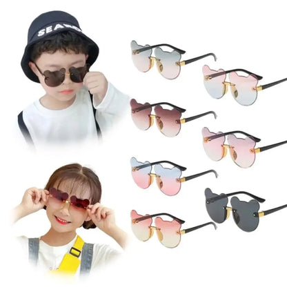 Cute Bear Ears Rimless Sunglasses for Kids