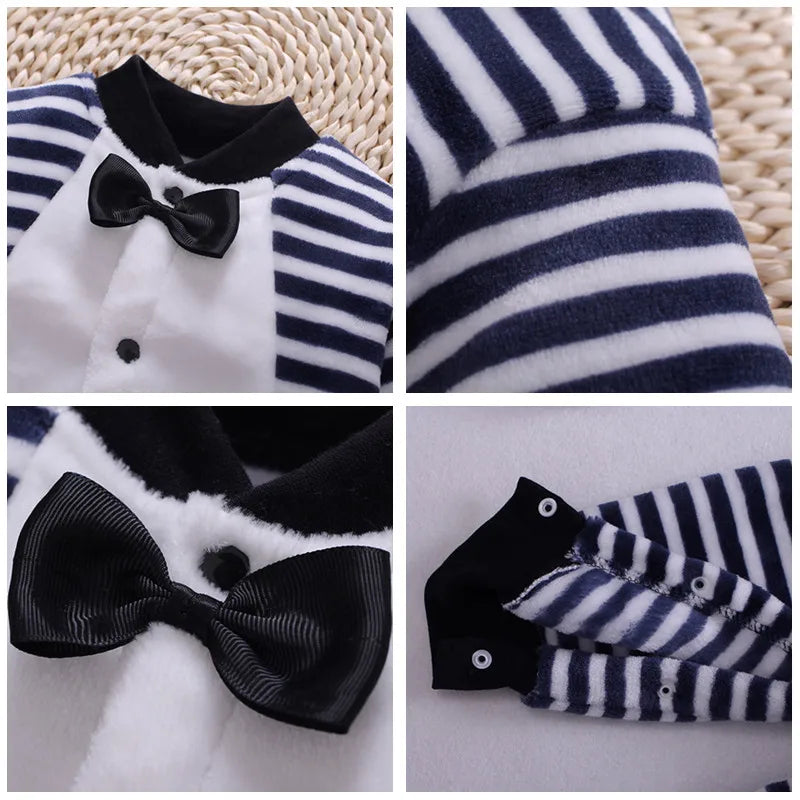 Soft Flannel Infant Jacket and Jumpsuit for Newborns 0-18 Months