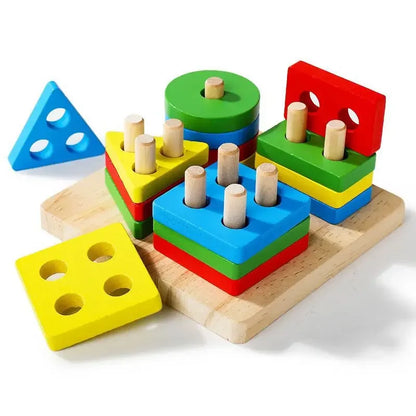 Wooden Sorting and Stacking Toys for Toddlers and Preschoolers