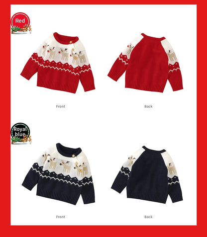 Red Christmas Knit Sweater for Newborns 0-18 Months