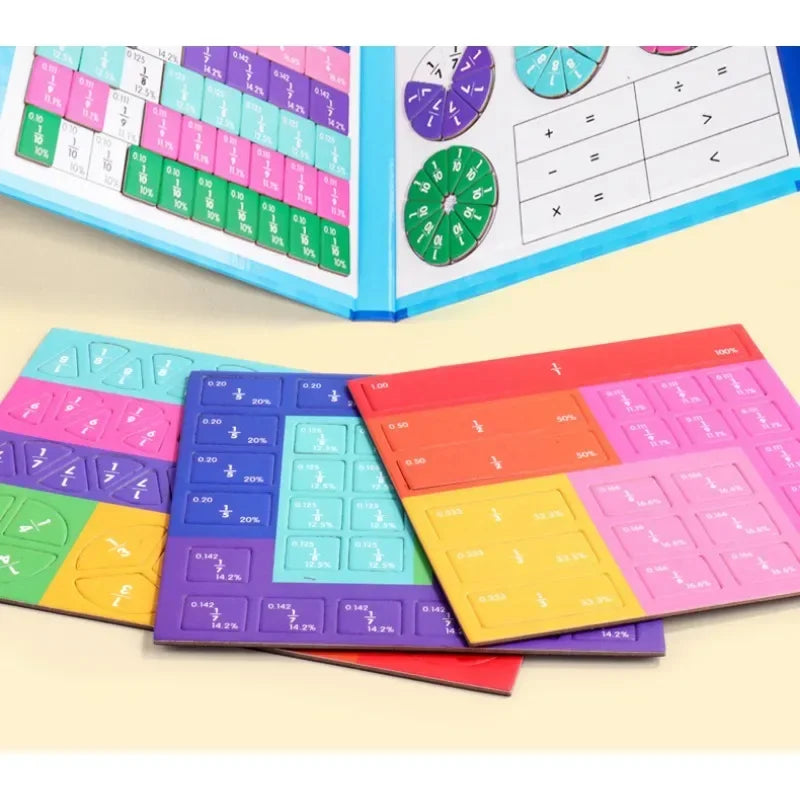Montessori Fraction Learning Wooden Math Toy for Kids