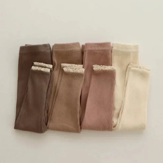 Ribbed Lace Leggings for Toddler Girls and Boys