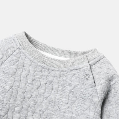 Baby Boy Cable Knit Sweatshirt & Pants Set - Soft & Cozy