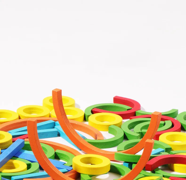 Wooden Sticks and Rings Puzzle for Early Childhood Learning