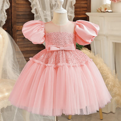 Floral Embroidery Lace Baby Dress for Girls 0-5T