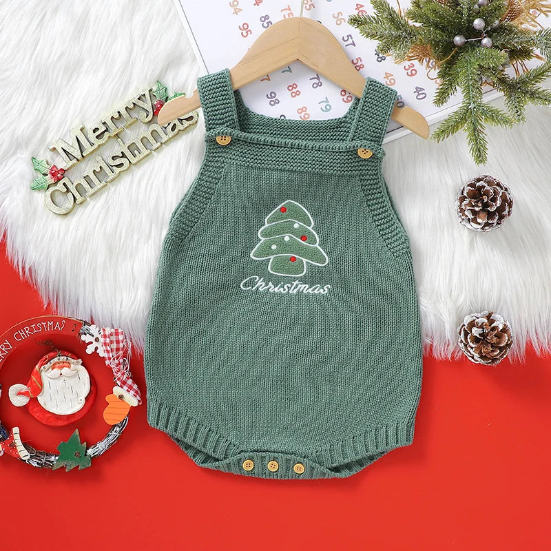 Sleeveless Knitted Baby Bodysuit for Newborns 0-18m