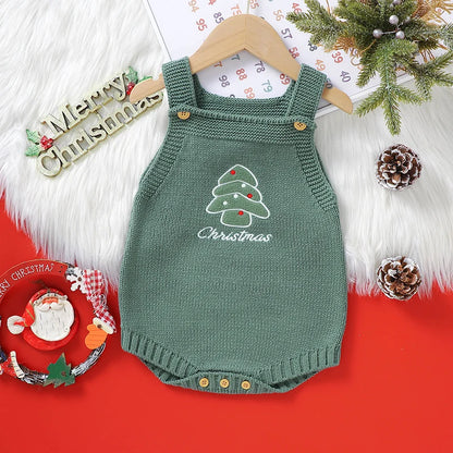 Sleeveless Knitted Baby Bodysuit for Newborns 0-18m