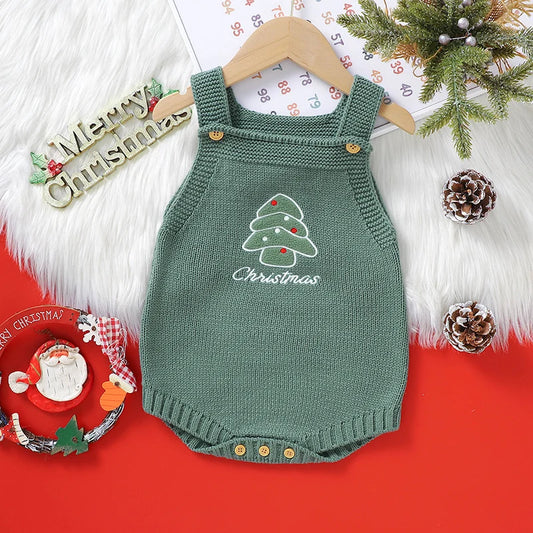 Sleeveless Knitted Baby Bodysuit for Newborns 0-18m