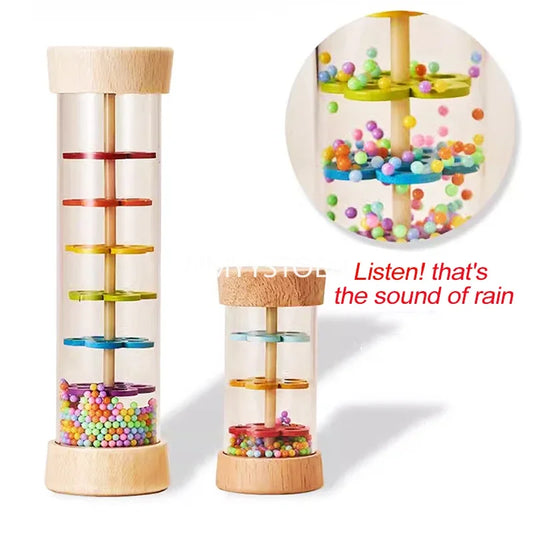 Wooden Rain Sound Pipe Toy for Early Educational Play