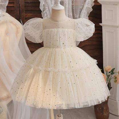 Floral Embroidery Lace Baby Dress for Girls 0-5T