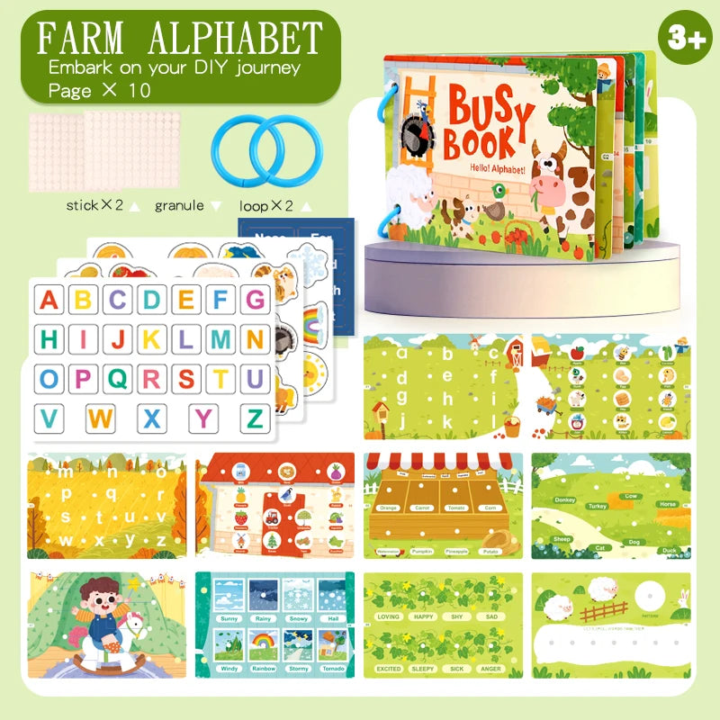 Montessori Busy Book for Early Learning in Children 1-3 Years