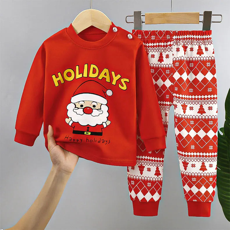 Kids' Cotton Christmas Pajama Set for Boys and Girls