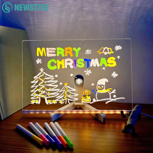Colorful LED Message Board for Kids with 7 Pens