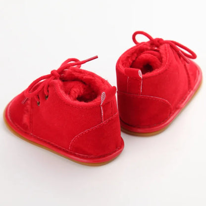 Red Baby Girl Bow Soft Sole Anti-Slip Walking Shoes