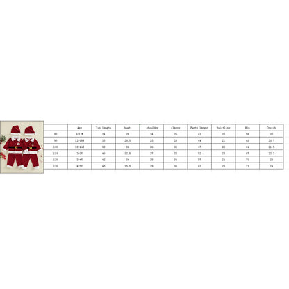 Velvet Christmas Outfit Set for Infant Boys and Girls