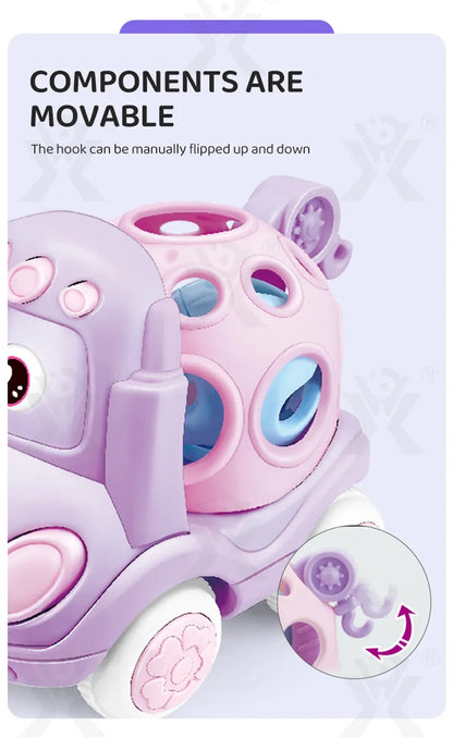Soft Rubber Push and Go Cars for Infants 6-12 Months