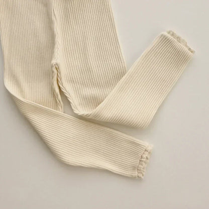 Ribbed Lace Leggings for Toddler Girls and Boys