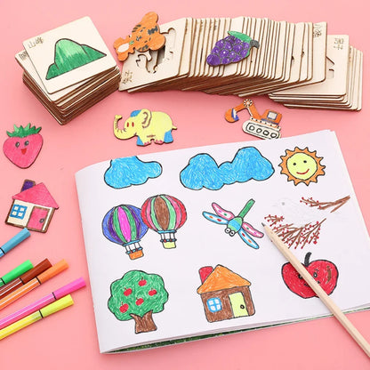 Montessori Wooden Drawing Stencils for Kids' Learning Activities