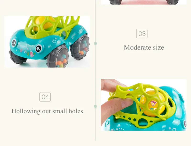 Soft Rubber Push and Go Cars for Infants 6-12 Months