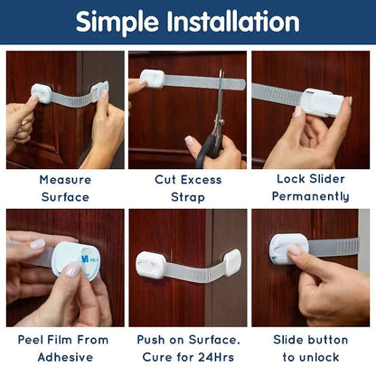 Child Safety Cabinet Locks - Adhesive Drawer Latches
