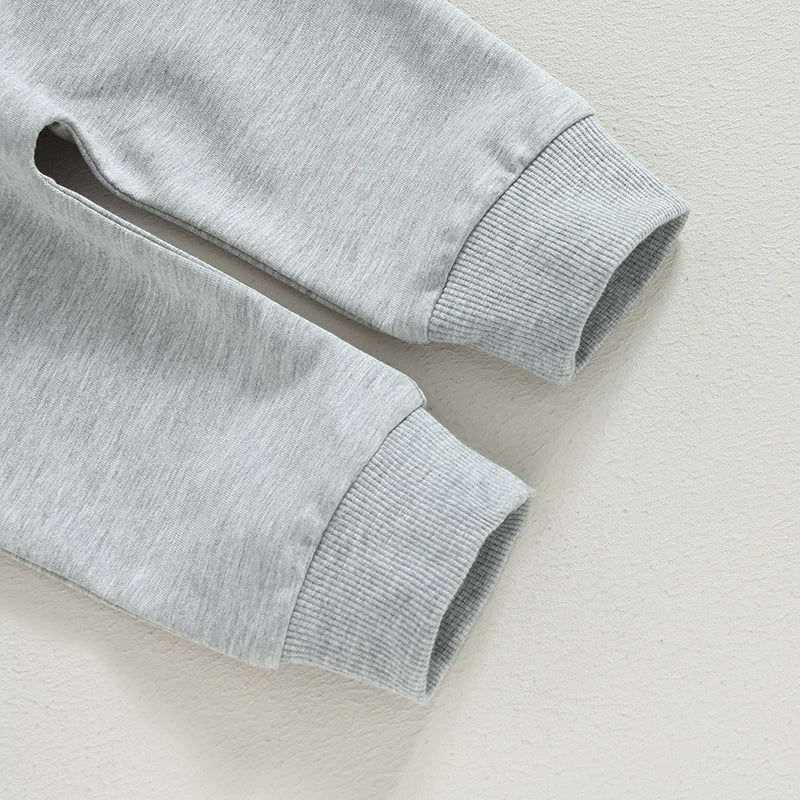 Toddler Boys Hoodie and Pants Set, Letter Print Fall Outfit