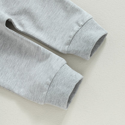Toddler Boys Hoodie and Pants Set, Letter Print Fall Outfit