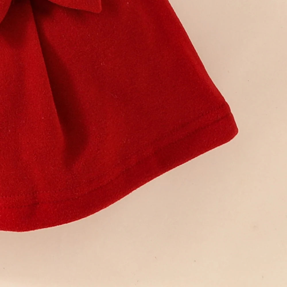 Toddler Girls Christmas Outfit Set with Bow Top and Skirt
