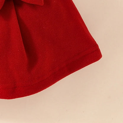 Toddler Girls Christmas Outfit Set with Bow Top and Skirt