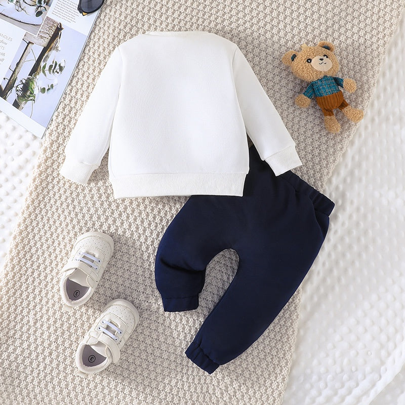 Casual Cartoon Bear Outfit for Infants 3-24 Months