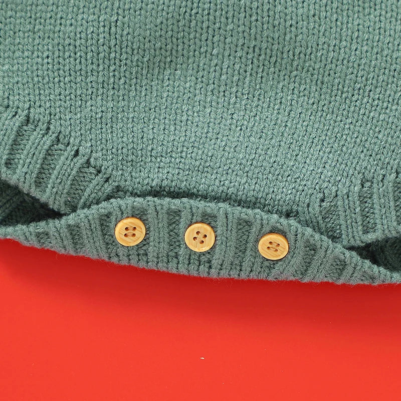 Sleeveless Knitted Baby Bodysuit for Newborns 0-18m