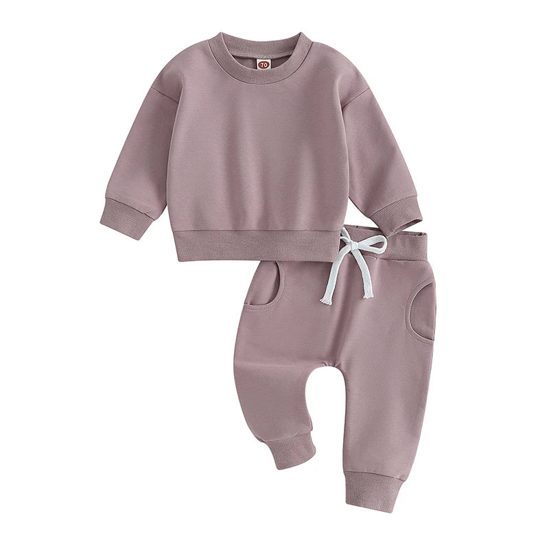 Newborn Long Sleeve Sweatshirt and Pants Set for Fall