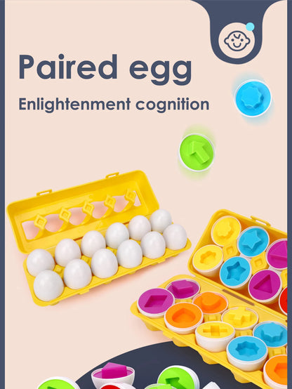 Montessori Color and Shape Matching Smart Eggs for Toddlers