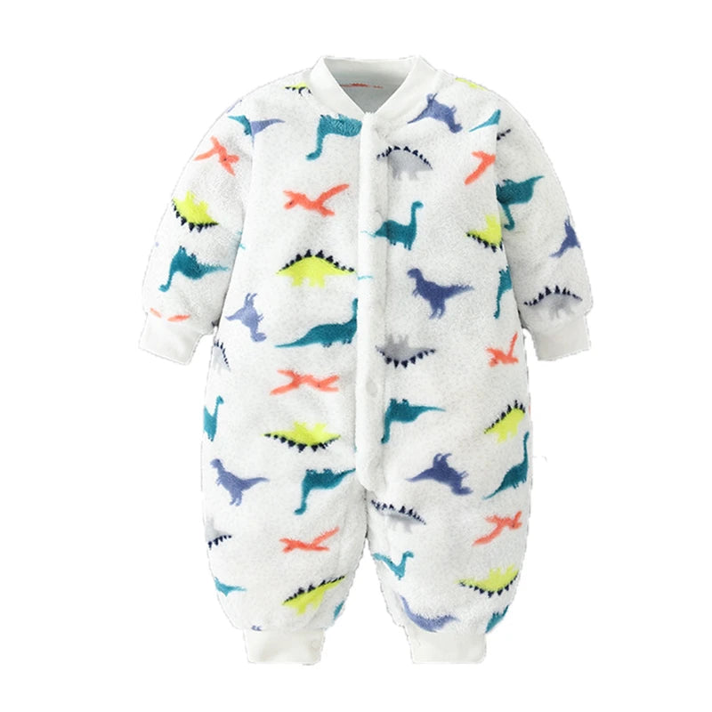 Soft Flannel Infant Jacket and Jumpsuit for Newborns 0-18 Months
