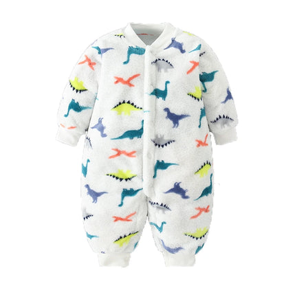 Soft Flannel Infant Jacket and Jumpsuit for Newborns 0-18 Months