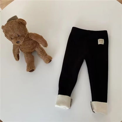 Children's Cartoon Warm Leggings with Feet for Cold Weather