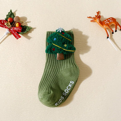 Christmas Baby Socks with Anti-Slip Design for Toddlers 0-3 Years