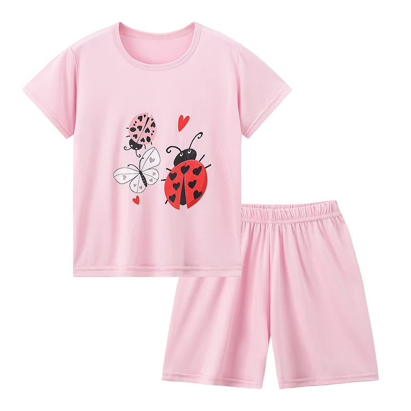 Kids' Summer Short Sleeve Shirt and Shorts Set for Play